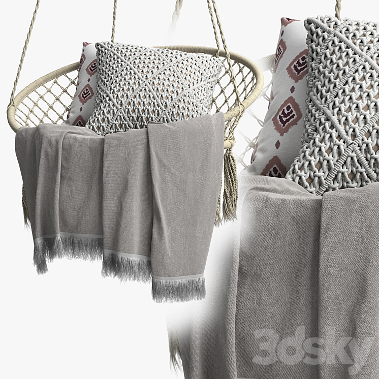 “BUTLERS PARADISE NOW “”Hammock chair with fringes””” 3DS Max - thumbnail 2