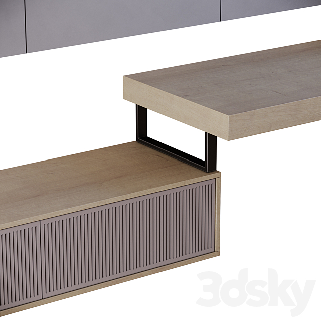 Cabinet furniture for the window and TV area 3DS Max Model - thumbnail 4