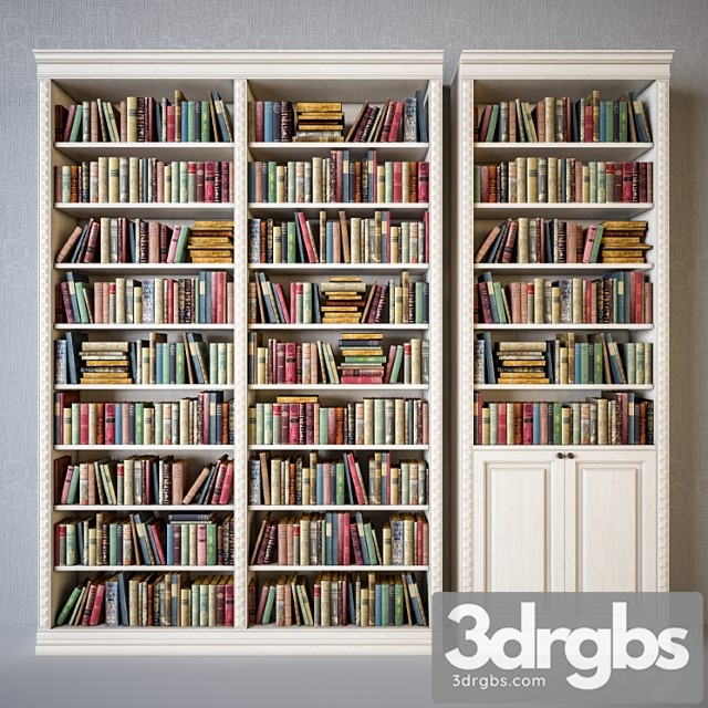 Cabinets with classical books 2 3dsmax Download - thumbnail 1