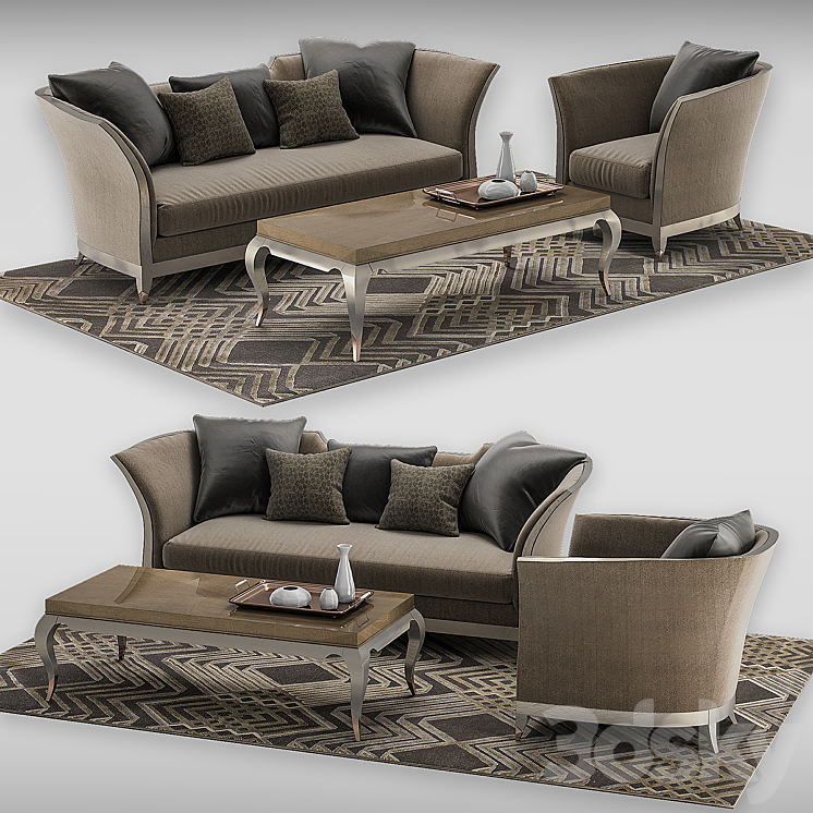 Caracole Furniture Set 3DS Max - thumbnail 1