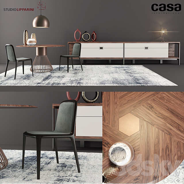 Casa Intl Dining Set1 3DSMax File - thumbnail 1