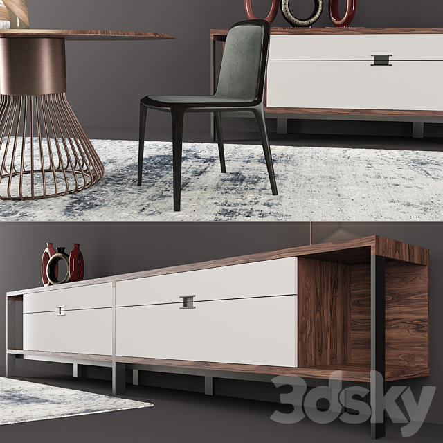 Casa Intl Dining Set1 3DSMax File - thumbnail 2