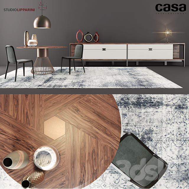 Casa Intl Dining Set1 3DSMax File - thumbnail 3