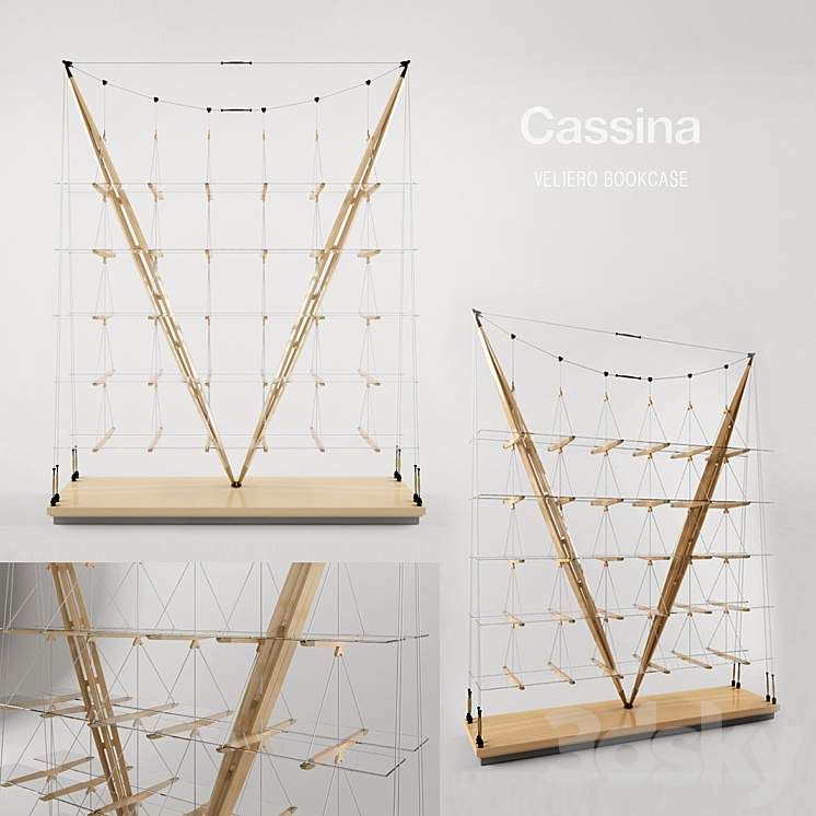 Cassina Veliero bookcase 3DS Max - thumbnail 1