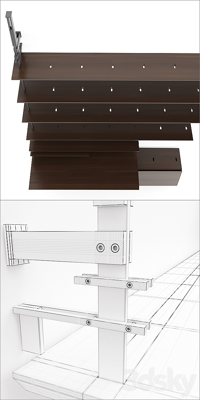 Cattelan Italia – Airport – elements for assembling the rack 3DSMax File - thumbnail 3