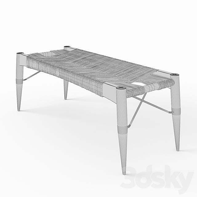 CB2 wrap bench 3DS Max Model - thumbnail 2