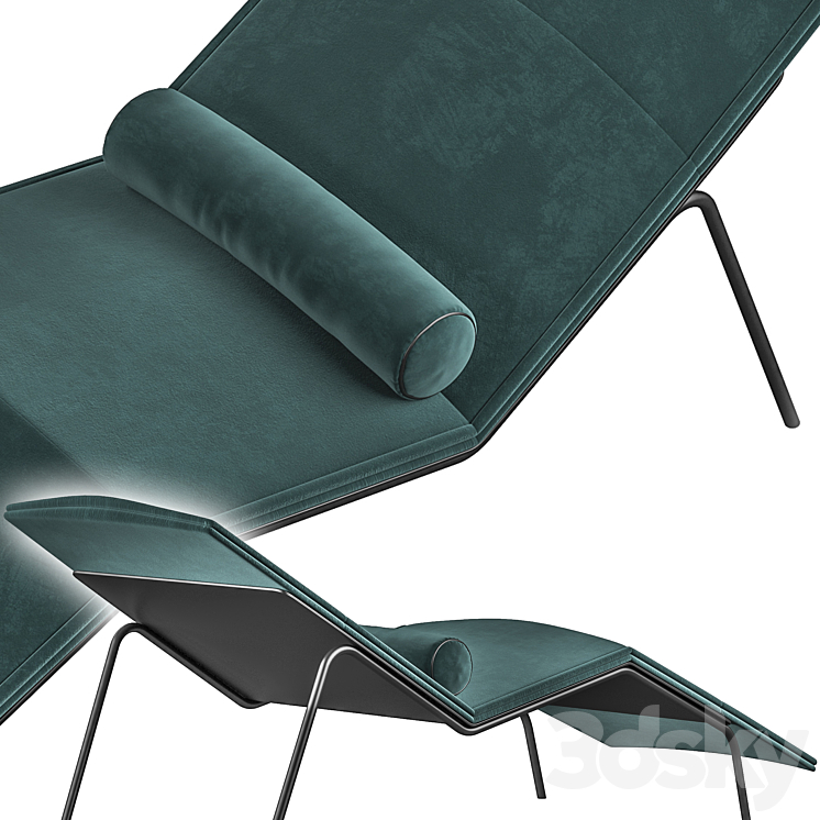 Chaise Lounge Armchair 3DS Max - thumbnail 2