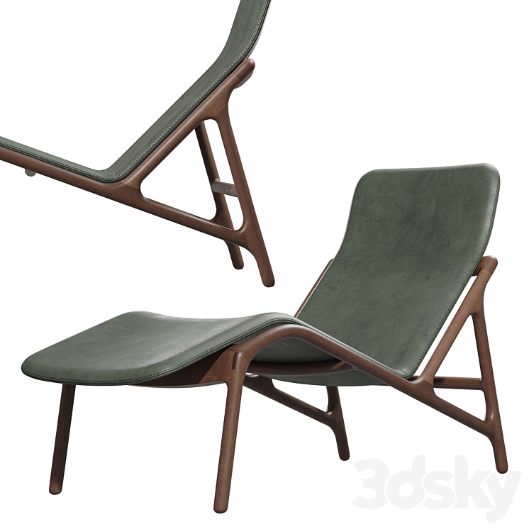 “Chaise lounge Woak “”MARSHALL””” 3DS Max - thumbnail 2