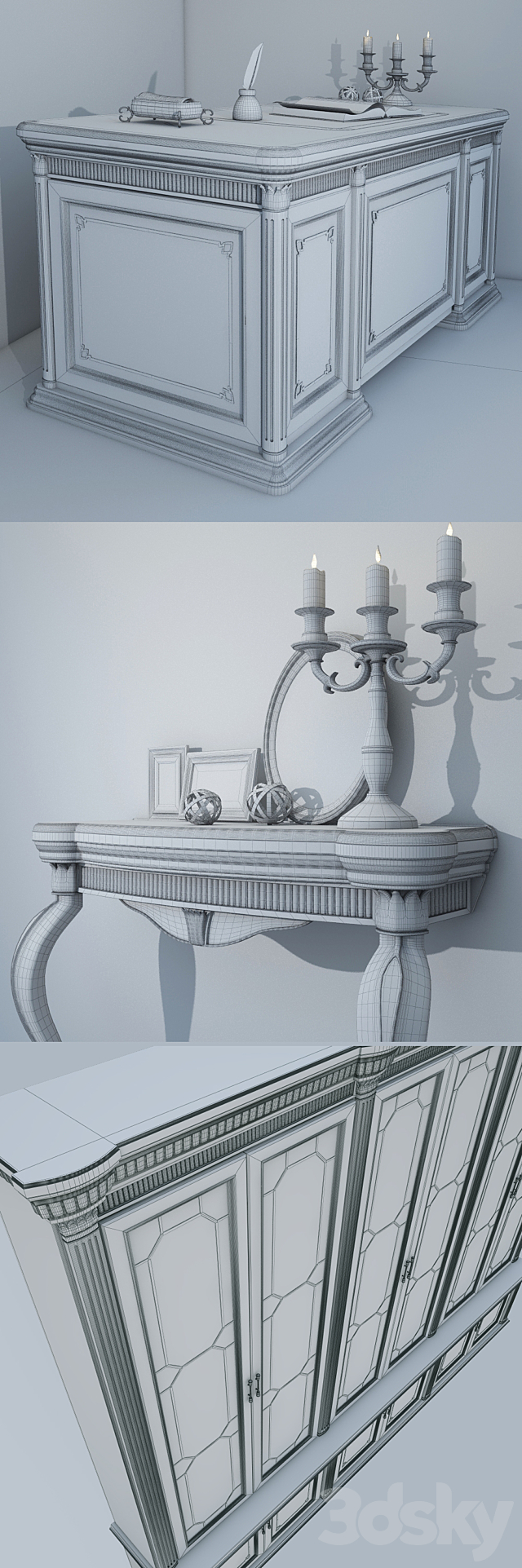 classic cabinet furniture 3DSMax File - thumbnail 3