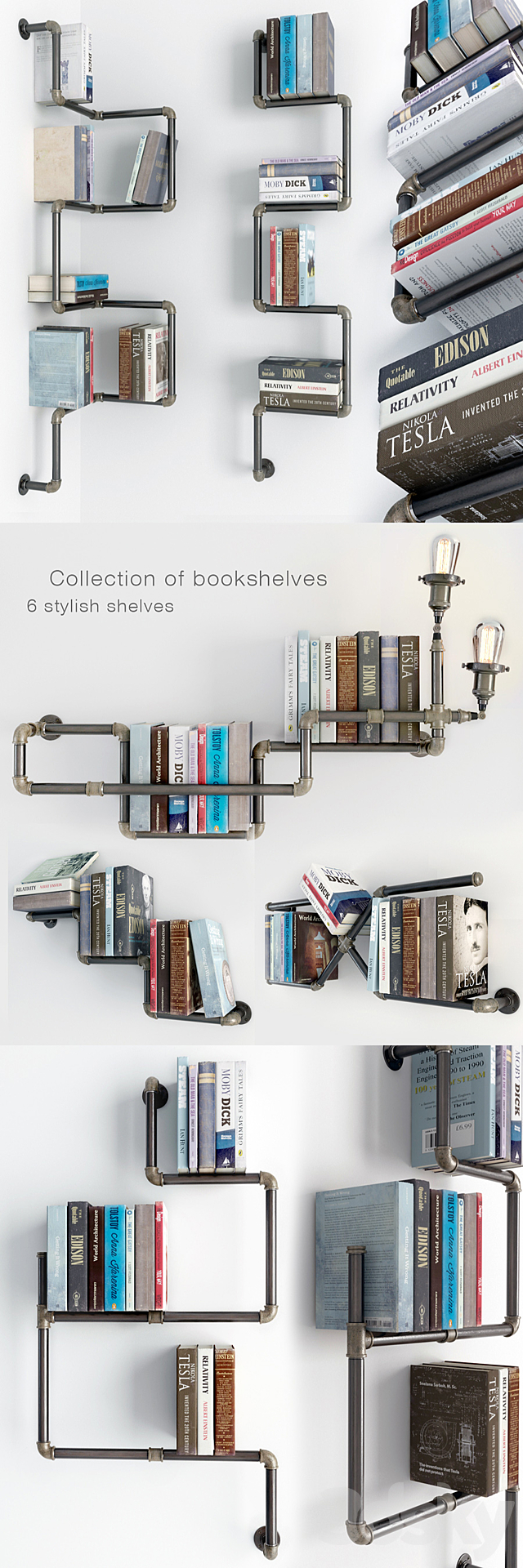 Collection of bookshelves “Stella Bleu” 3DSMax File - thumbnail 1