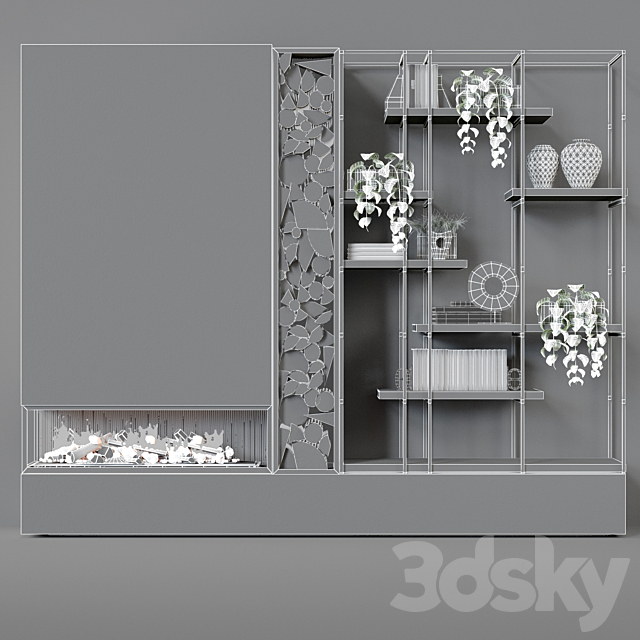 Contemporary fireplace 25 3DS Max Model - thumbnail 3