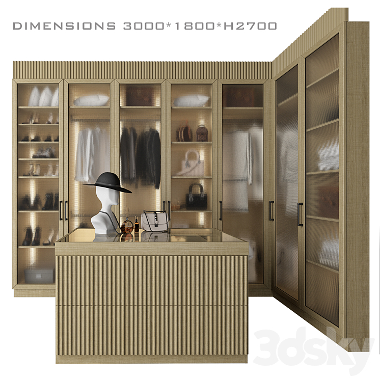 Corner dressing room with an island_3 3DS Max Model - thumbnail 1