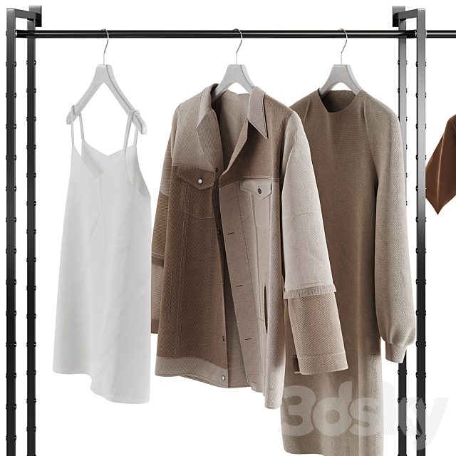 Crate & Barrel Flex Modular Double Clothing Rack 3DSMax File - thumbnail 3