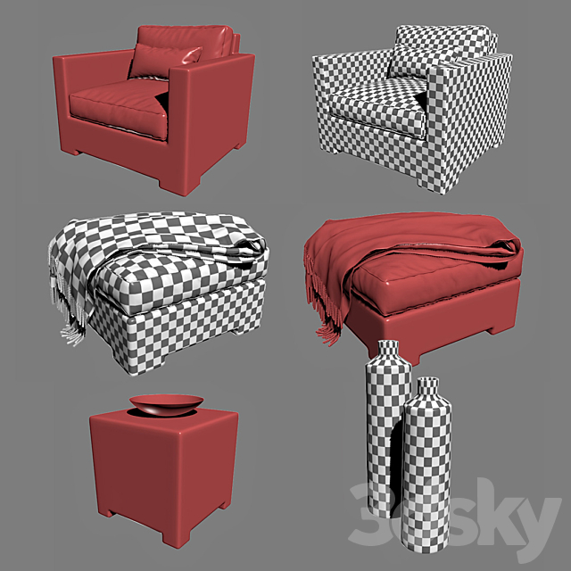 CRATE & BARREL – VENTURA Lounge Collection – Set II 3DSMax File - thumbnail 3