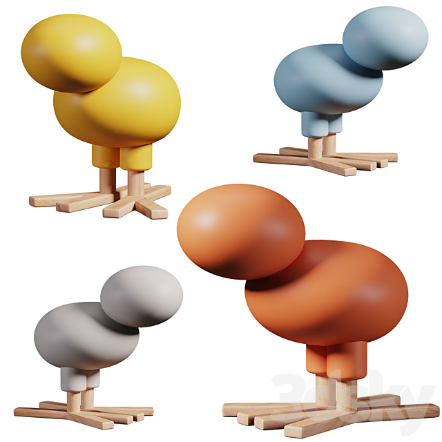 Creative Bird Stool 3DS Max Model - thumbnail 2