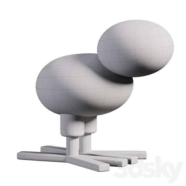 Creative Bird Stool 3DS Max Model - thumbnail 3