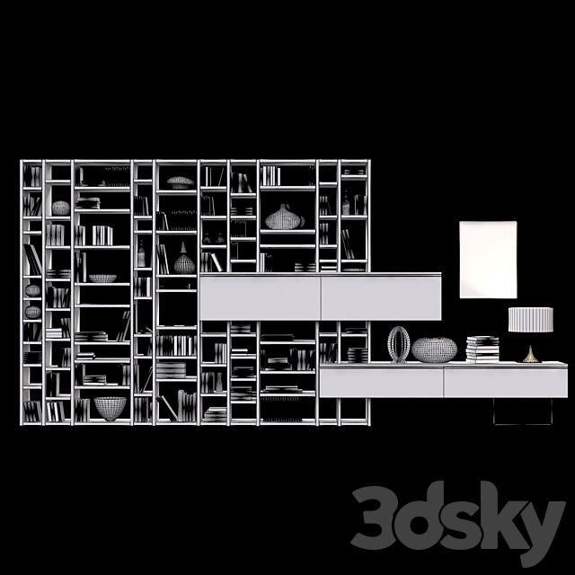 CROSSING_bookcase 3DS Max Model - thumbnail 3