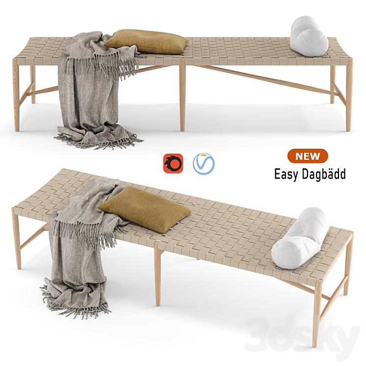 Daybed – Easy Dagbadd 3DS Max - thumbnail 1