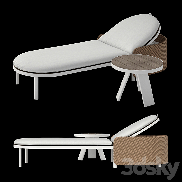 Deck chair Ethimo Esedra 3DS Max - thumbnail 1