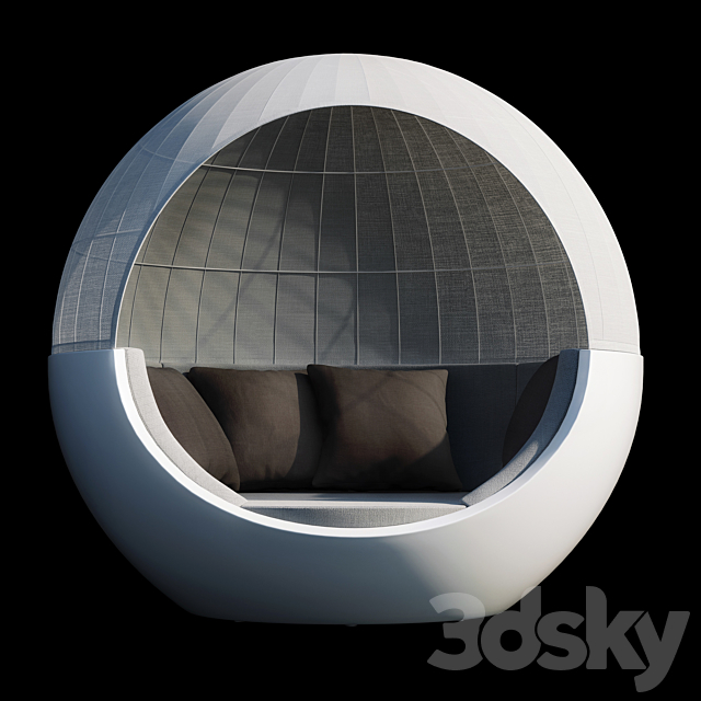 Deck chair Vondom ULM Moon with roof 3DS Max Model - thumbnail 2