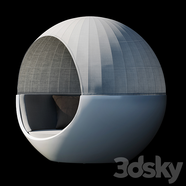 Deck chair Vondom ULM Moon with roof 3DS Max Model - thumbnail 4