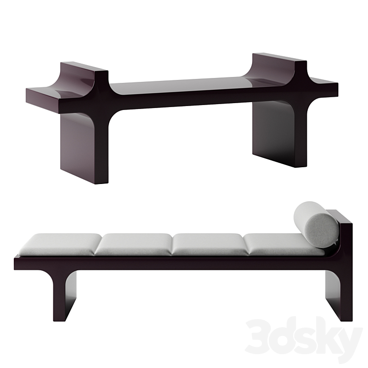 DHARMA bench by Baxter 3DS Max Model - thumbnail 3