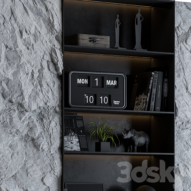 Display cabinet with Rock panel Black 3DSMax File - thumbnail 4