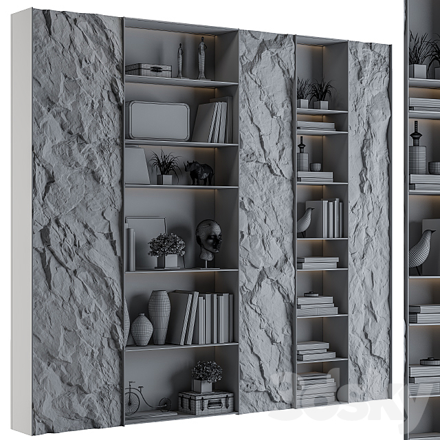 Display cabinet with Rock panel Black 3DSMax File - thumbnail 5