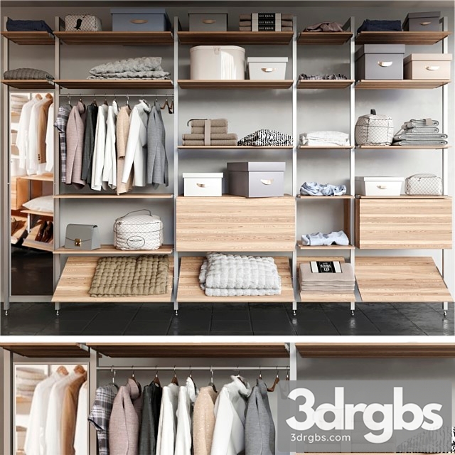 Dressing room with clothes shoes and other clothes. clothing 2 3dsmax Download - thumbnail 1