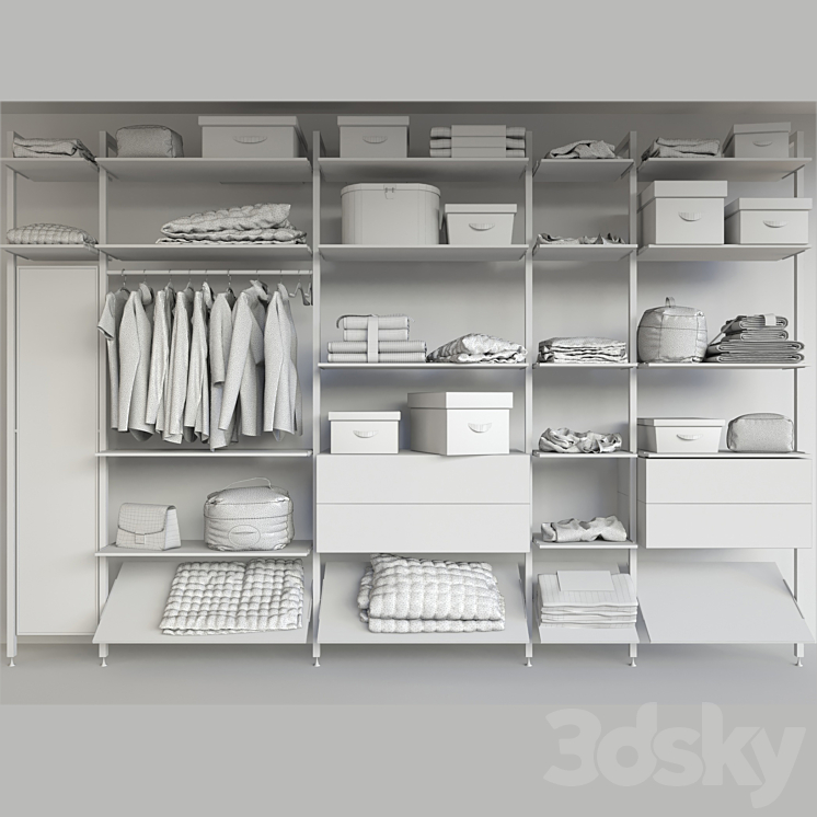 Dressing room with clothes shoes and other clothes. clothing 3DS Max - thumbnail 2