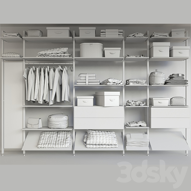 Dressing room with clothes. shoes. and other clothes. clothing 3DSMax File - thumbnail 2