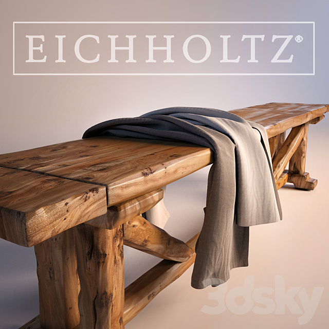 Eichholtz Bench Particulier 3DS Max Model - thumbnail 1