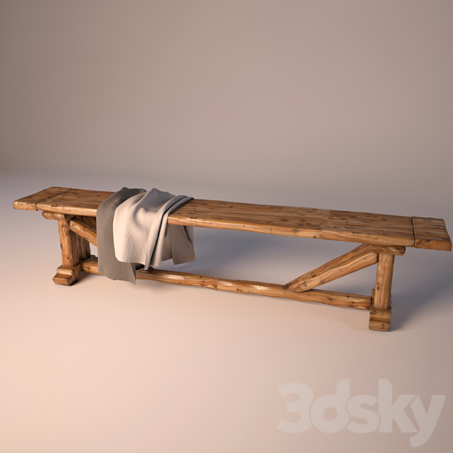 Eichholtz Bench Particulier 3DS Max Model - thumbnail 2