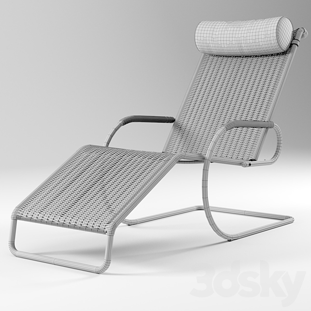 F42-1E Reclining chair 3DS Max Model - thumbnail 2