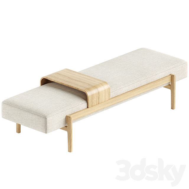 Four Hands Fawkes Bench 3DS Max Model - thumbnail 2