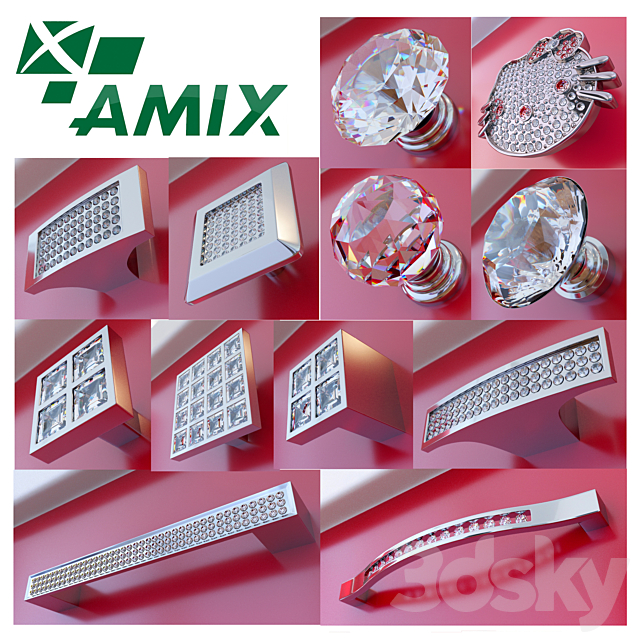 Furniture AMIX firm handles c crystals (with rhinestones) _vol.6 3DSMax File - thumbnail 1