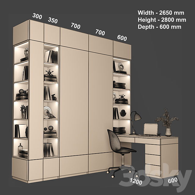 Furniture composition 85 3DS Max Model - thumbnail 3