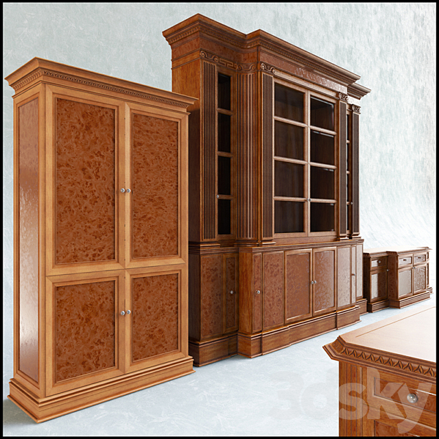 Furniture group for office 3DS Max Model - thumbnail 3