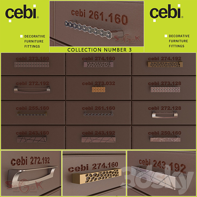 Furniture handles CEBI. Compilation # 3 3DSMax File - thumbnail 1