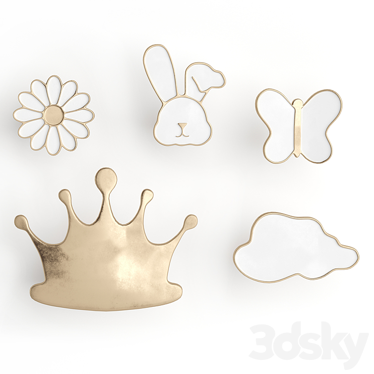 Furniture handles for nursery pullcast 3DS Max - thumbnail 1