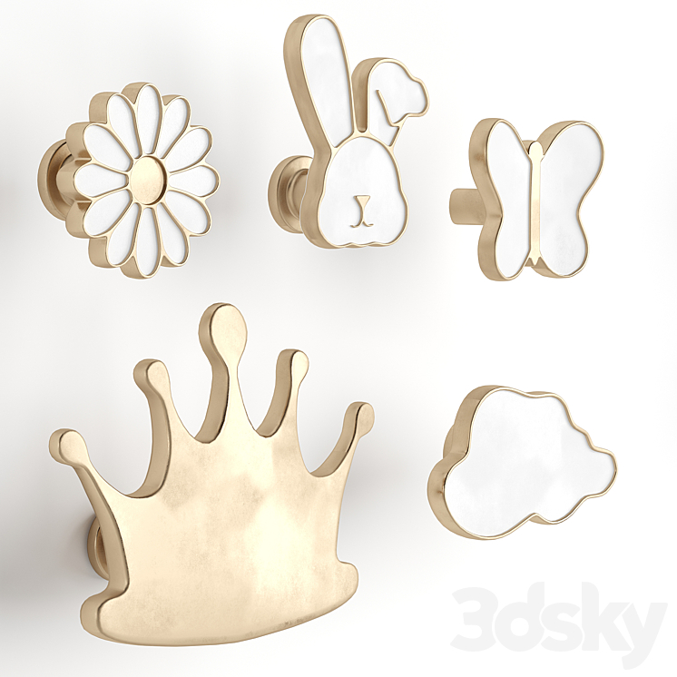 Furniture handles for nursery pullcast 3DS Max - thumbnail 2