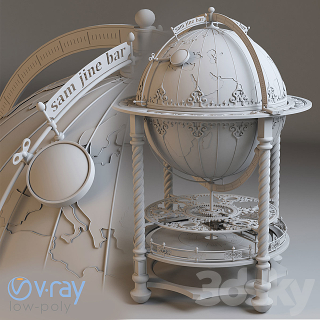 Globe-bar 3DS Max Model - thumbnail 3