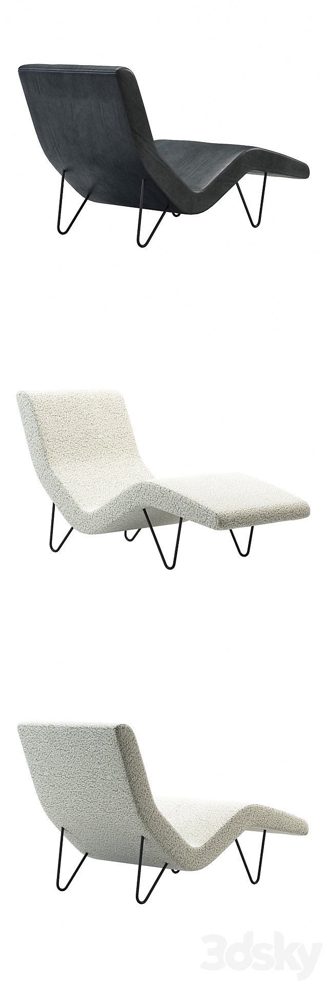 GUBI GMG Chaise Longue 3DS Max Model - thumbnail 2