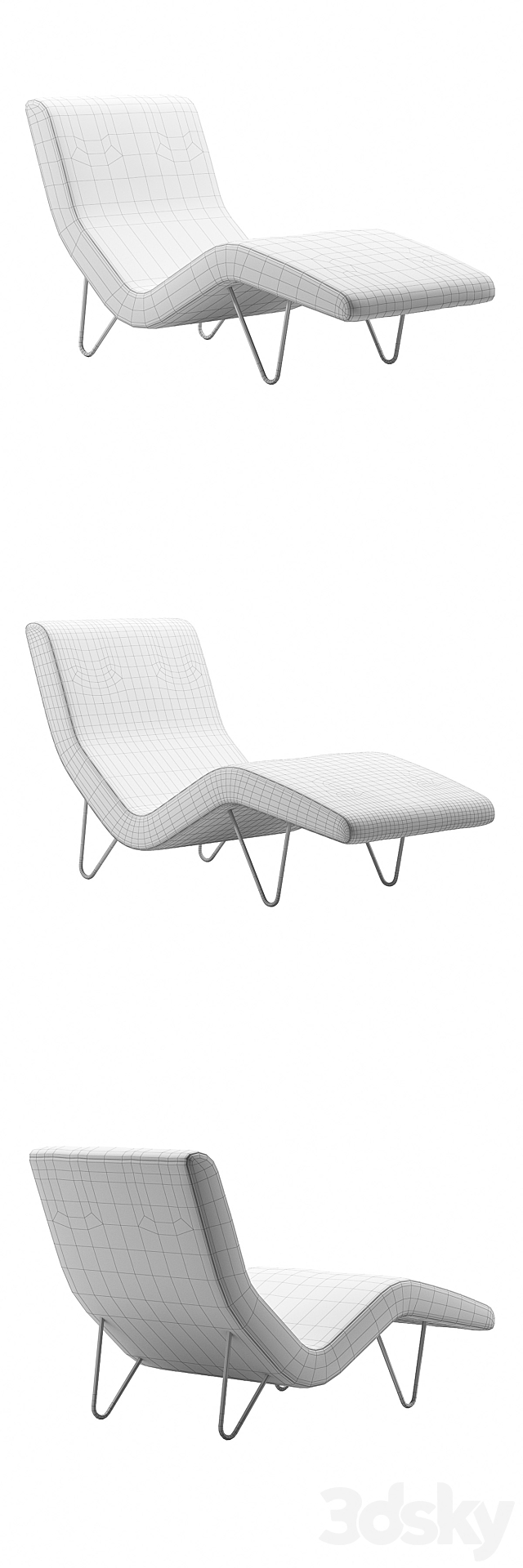 GUBI GMG Chaise Longue 3DS Max Model - thumbnail 3