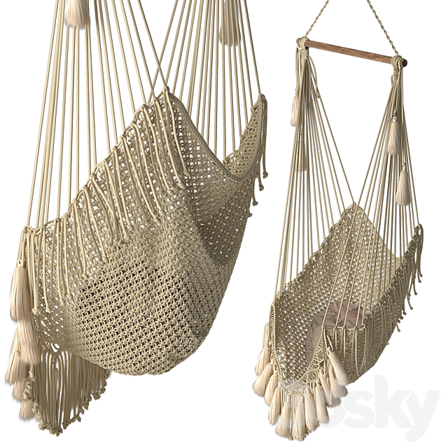 Hammock chair outboard with fringe 3DSMax File - thumbnail 2