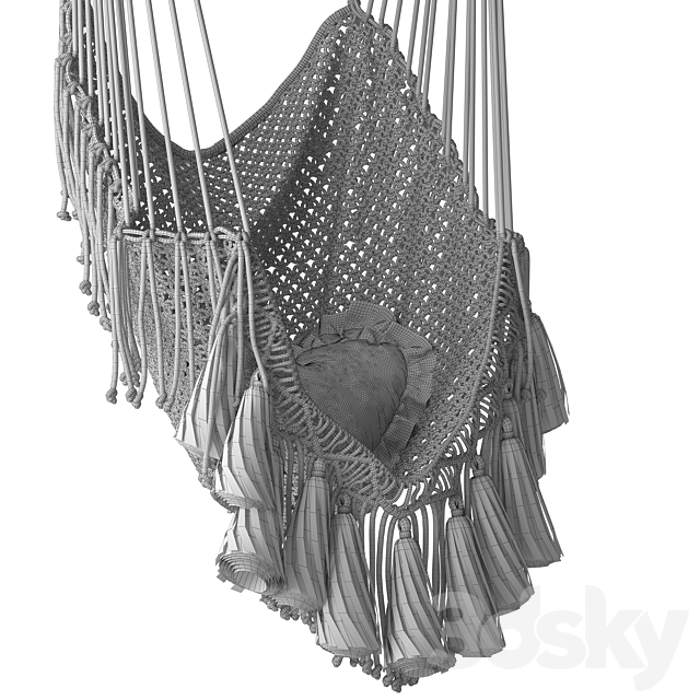 Hammock chair outboard with fringe 3DSMax File - thumbnail 5