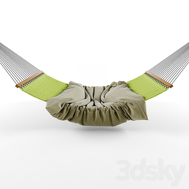 Hammock with wood railings 3DSMax File - thumbnail 1