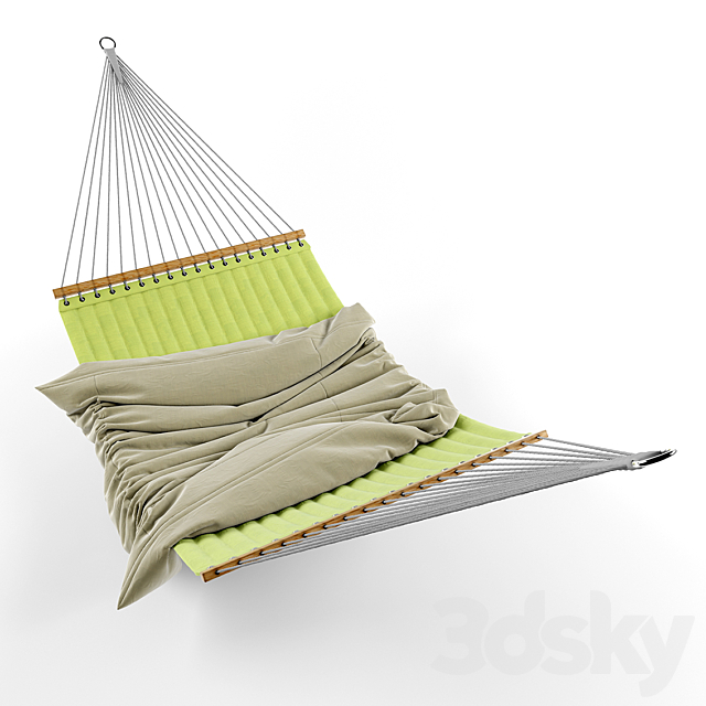 Hammock with wood railings 3DSMax File - thumbnail 2