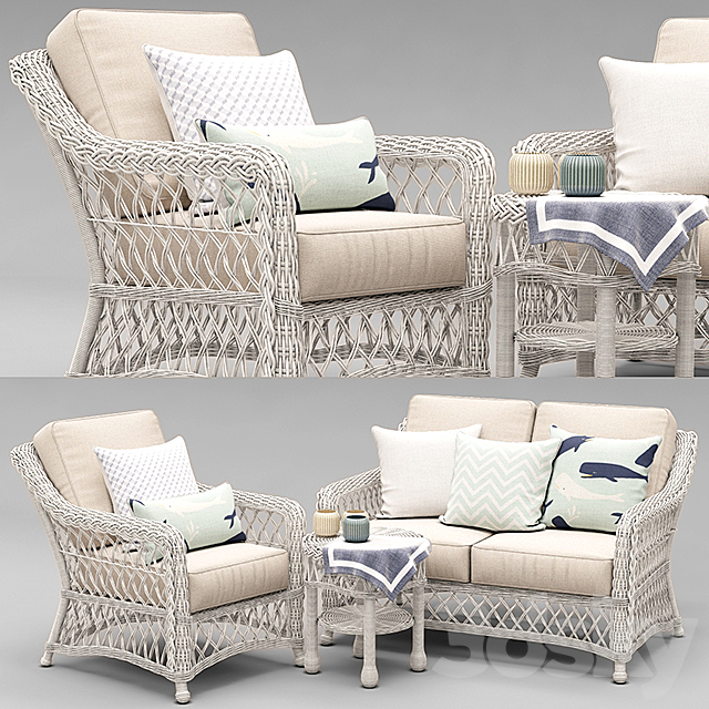 HAMPTON SEATING IN IVORY FINISH 3DSMax File - thumbnail 1