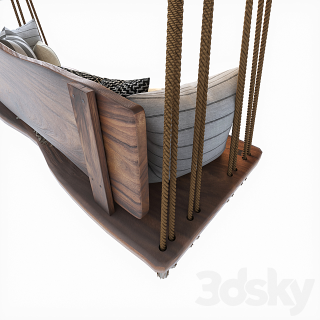 Hanging bench 01 3DS Max Model - thumbnail 3